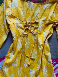Yellow Block Print Kurta