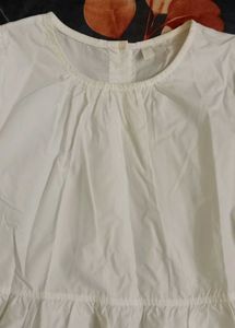 White Peplum Top with Puff Sleeves