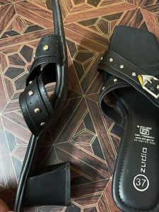 Stylish Black Embellished Sandals