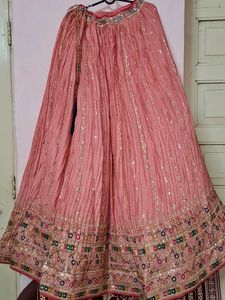 Beautiful Pink Embroidered 💗 lehngha