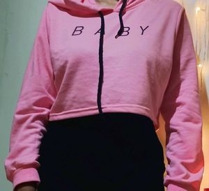 🩷 New Baby Pink Cropped Hoodie