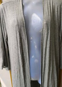 Chic Grey Long Cardigan