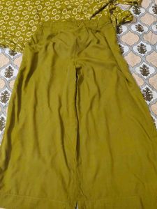 Women's Olive Green Printed Kurta set