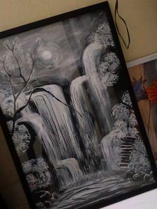 Handmade Waterfall Painting