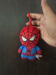 a Marvel Spider-Man plush keychain featuring