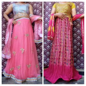 Designer Lehange Seta | Worn Once | Single & Combo