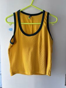 Yellow Tank Top with Green Trim