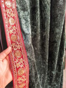 Embroidered Sequinned Lace Velvet Dushala Shawl