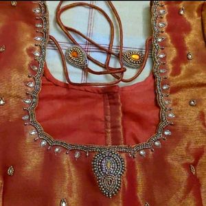 Elegant Copper Orange Designer Blouse