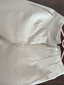 High-Waisted Beige Trousers