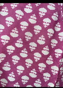 Pink Block Print Cotton Kurta
