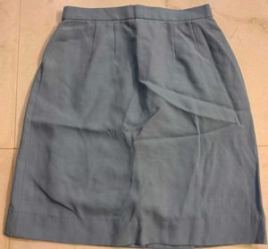 blue high waisted mini skirt
