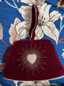 Velvet Heart Clutch Bag