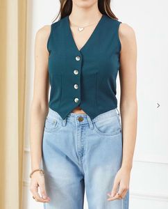 Sleeveless Teal Vest