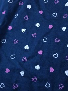 Cute Heart Print Navy Blue Shorts