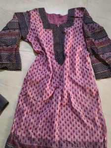 Pink Printed Kurta