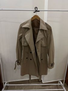 AYA MORIE CLASSIC BEIGE DRAPED TRENCH COAT