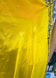 Bakrid offer Saree Elegant Yellow Embellished