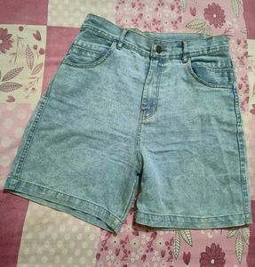 Acid Wash Denim Shorts