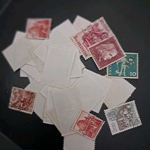 50 Vintage Helvetia Stamps