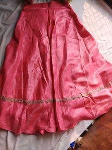 Pink Ethnic Skirt with Gold Detail