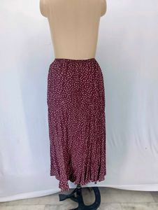 Maroon Polka Dot Midi Skirt