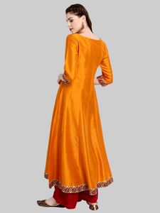 Janasya Mustard Anarkali Kurti