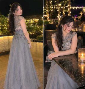 Stunning Grey Embellished Gown