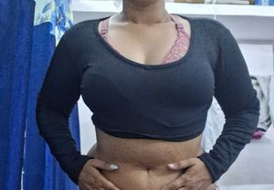 Stylish Black Full Sleeve Crop Top