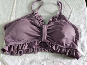 Ruffled Bikini Top - Purple