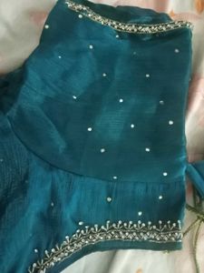 Stunning Teal handwork Embellished Saree