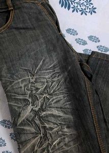 Unisex Distressed Wide Leg Jeans