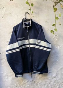 Champion Navy &amp; White Striped Jacket 🧥