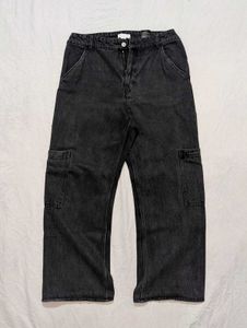 H&M Black Cargo Denim Jeans