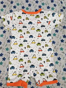 Brand new Babyhug Romper with Car Print