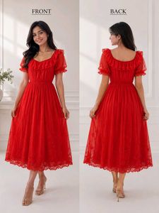 Stunning Red Ruffle Dress