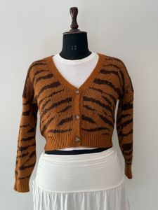 Tiger Print Cardigan