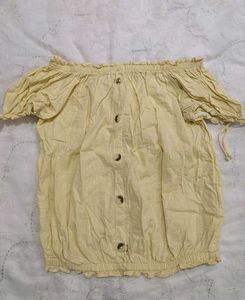 cute butter yellow top 100%cotton