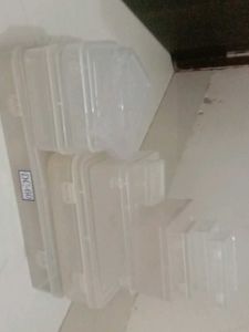 Set of Clear Plastic Storage Boxes 11 unique sizes