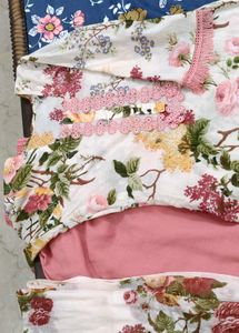 Floral Print Kurta with Pink Bottom