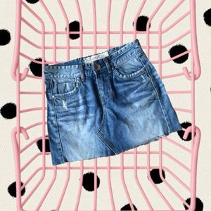 Cute Blue Denim Mini Skirt