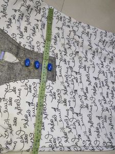 White Kurta with Blue Floral Print