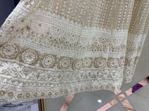 Off White very classy Lucknowee chikankari gown