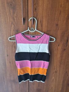 Striped Sleeveless Crop Top