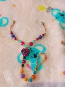 Boho Beaded Foot Jewelry with Rose Charm
