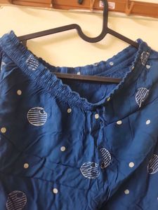 Blue Printed Casual night suit