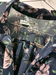Navy Floral Sheer Blouse top