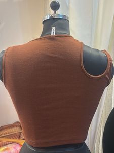 brown crop top