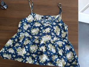 Blue Floral Print Cami Top