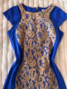 AND Blue Lace Sheath Dress
